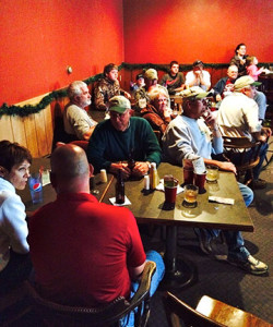 (photo by Terry Thomsen): #1b-After a day of fishing, IGLFC members enjoyed a meal and program at McKeen’s Pub
