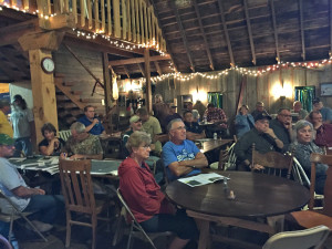 (photo by Steve Weisman) A good crowd was on hand at the Little Swan Lake open house to learn more about the upcoming Little Swan Lake restoration project.