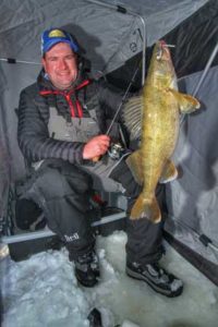 (photo submitted) The author, Jason Mitchell reveals some deadly insights for catching more walleye this winter with aggressive lure tactics.