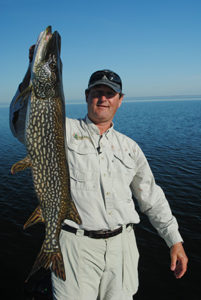  (photo by Bob Jensen) Craig Brown from McArdle’s Resort on Lake Winnibigoshish in northern Minnesota caught this nice pike in the autumn.